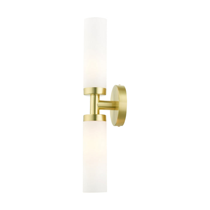 Two Light Vanity from the Aero collection in Satin Brass finish
