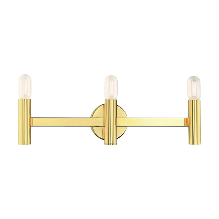 Three Light Vanity from the Copenhagen collection in Polished Brass finish