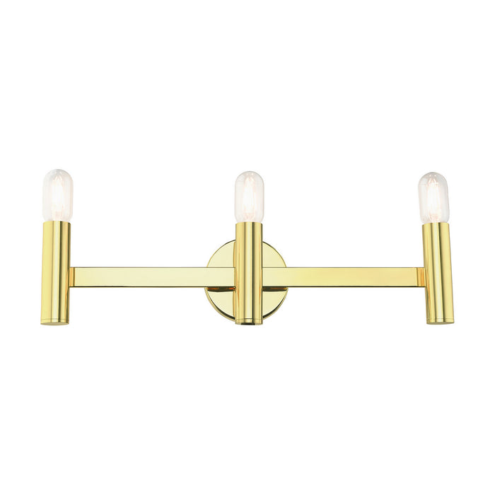 Three Light Vanity from the Copenhagen collection in Polished Brass finish
