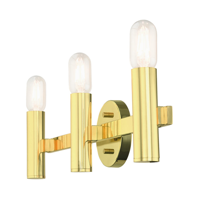 Three Light Vanity from the Copenhagen collection in Polished Brass finish