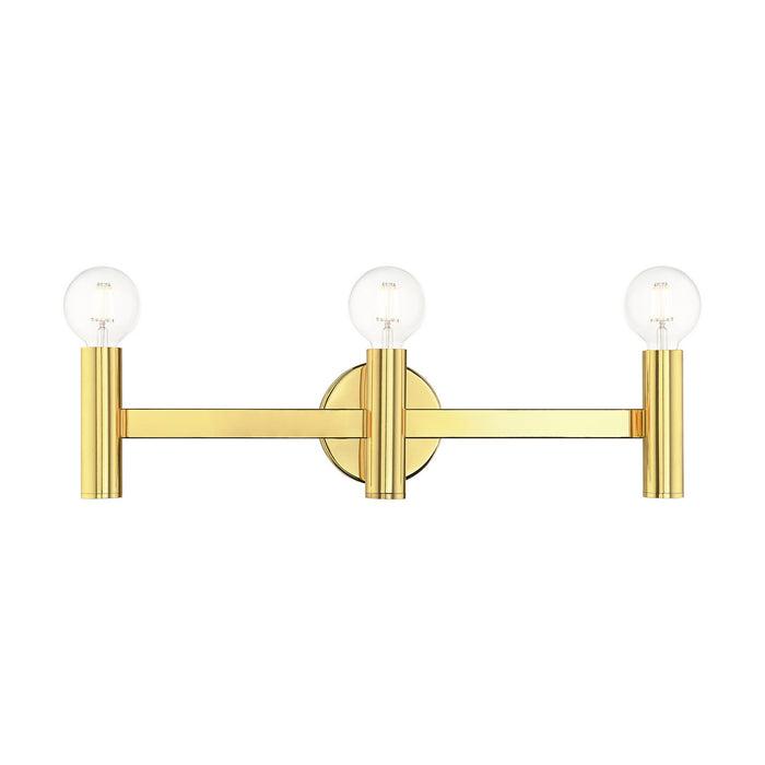 Three Light Vanity from the Copenhagen collection in Polished Brass finish