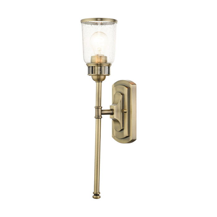 One Light Wall Sconce from the Lawrenceville collection in Antique Brass finish