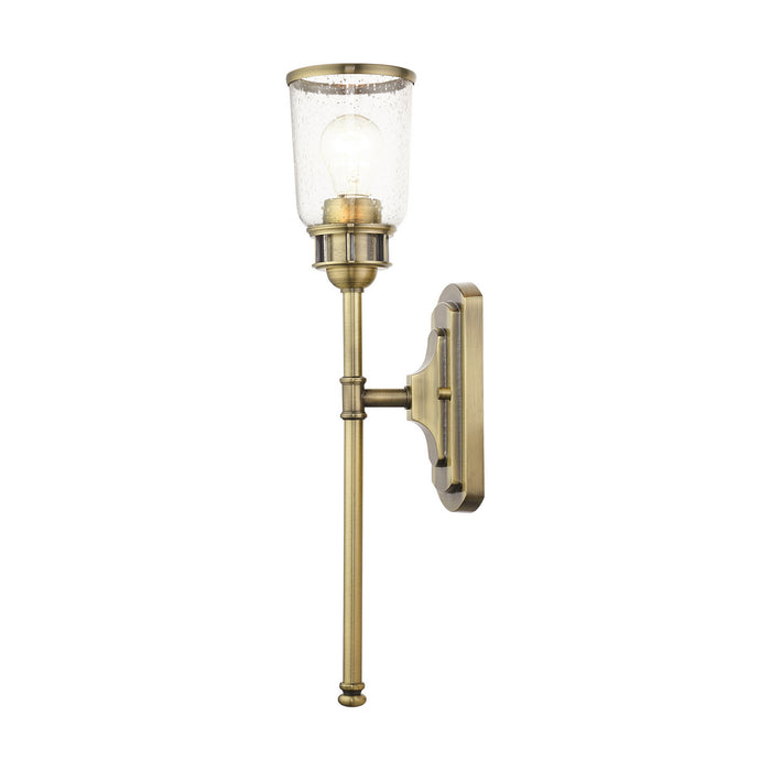 One Light Wall Sconce from the Lawrenceville collection in Antique Brass finish
