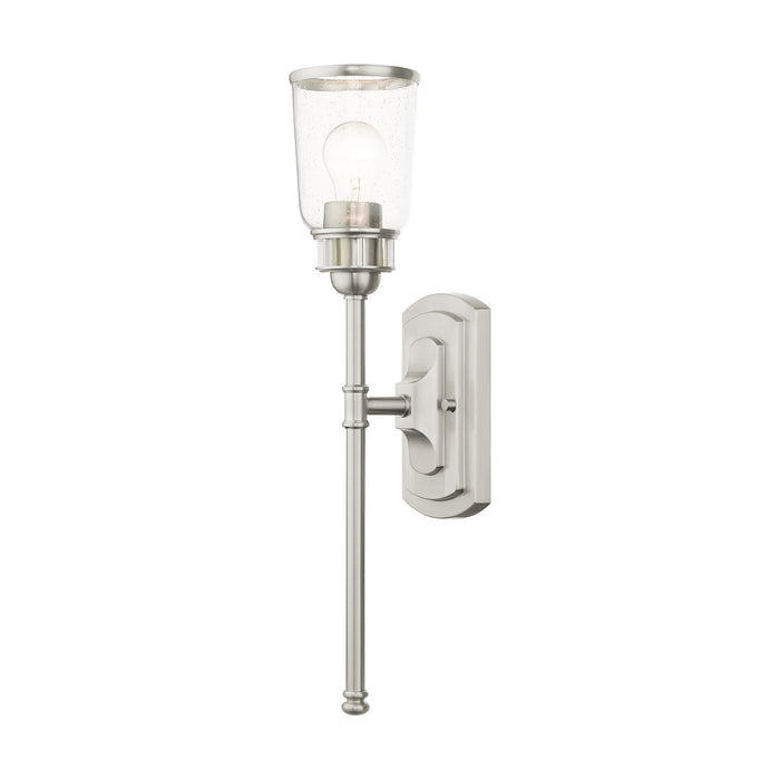 One Light Wall Sconce from the Lawrenceville collection in Brushed Nickel finish