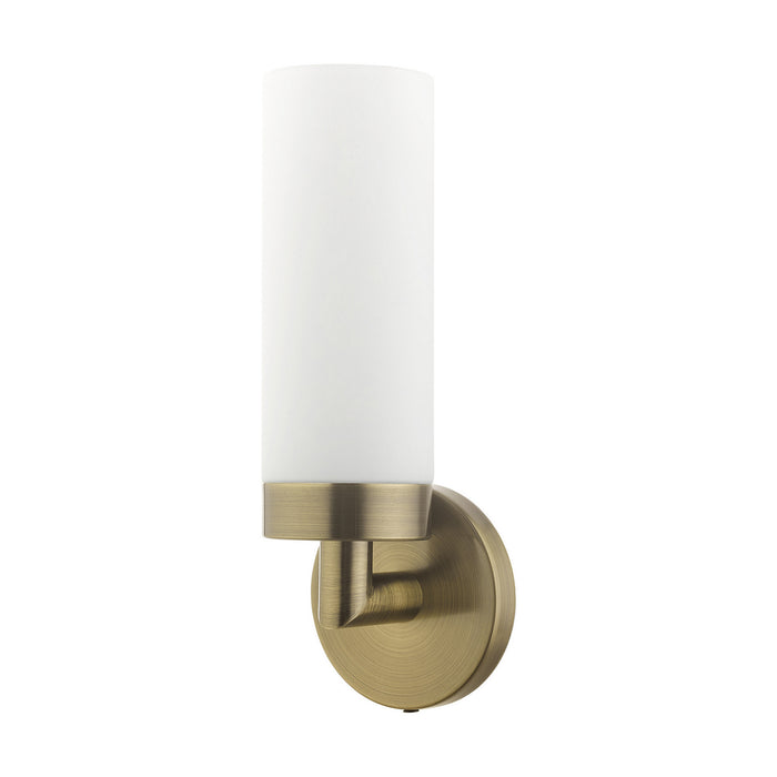 One Light Wall Sconce from the Aero collection in Antique Brass finish