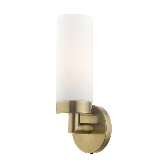 One Light Wall Sconce from the Aero collection in Antique Brass finish