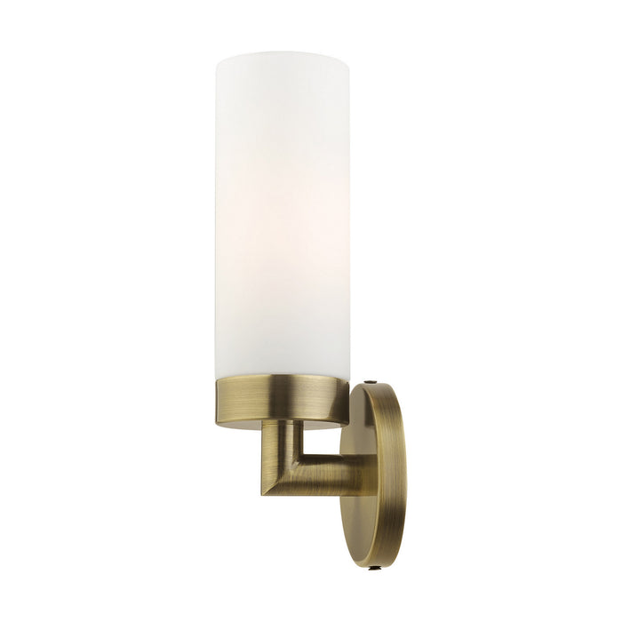 One Light Wall Sconce from the Aero collection in Antique Brass finish