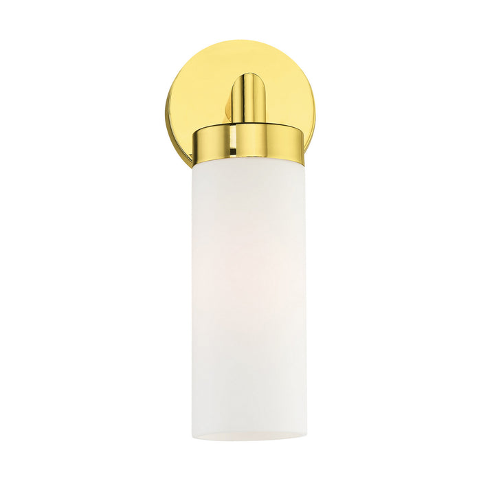 One Light Wall Sconce from the Aero collection in Polished Brass finish