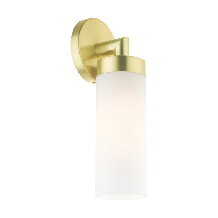 One Light Wall Sconce from the Aero collection in Satin Brass finish