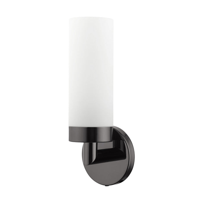 One Light Wall Sconce from the Aero collection in Black Chrome finish