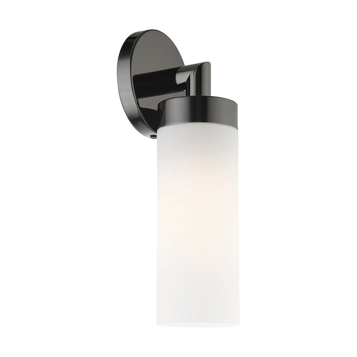 One Light Wall Sconce from the Aero collection in Black Chrome finish