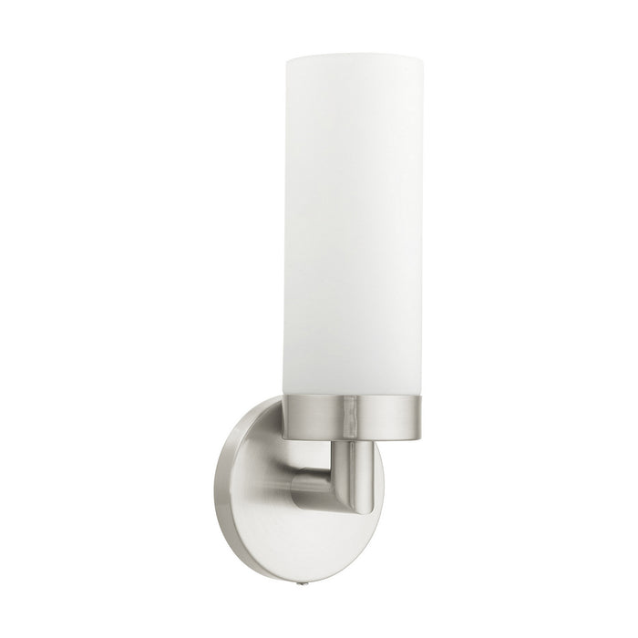 One Light Wall Sconce from the Aero collection in Brushed Nickel finish