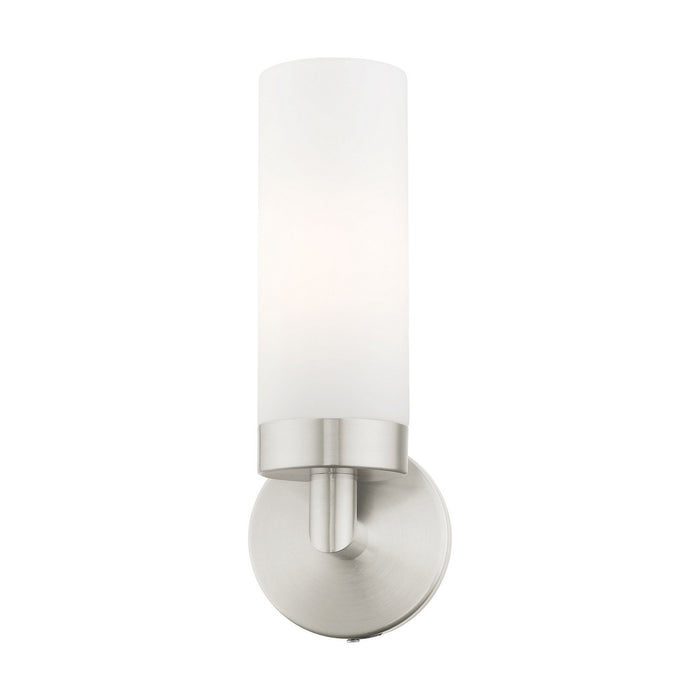 One Light Wall Sconce from the Aero collection in Brushed Nickel finish