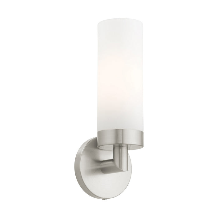 One Light Wall Sconce from the Aero collection in Brushed Nickel finish