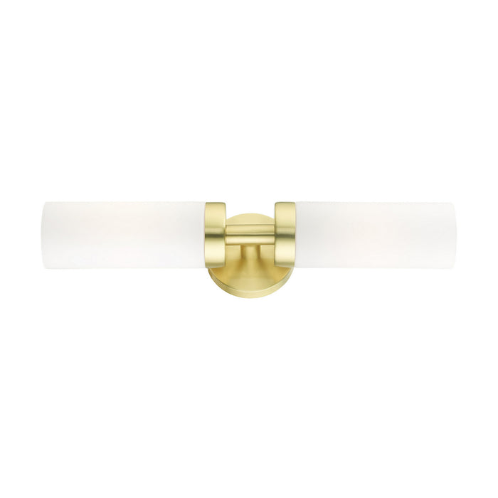 Two Light Vanity from the Aero collection in Satin Brass finish