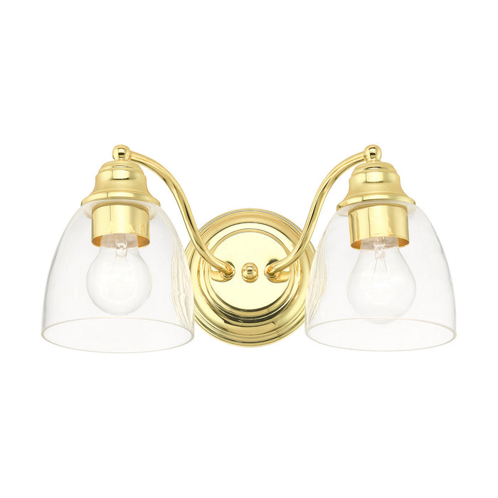 Two Light Vanity from the Montgomery collection in Polished Brass finish