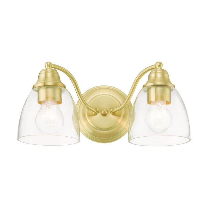 Two Light Vanity from the Montgomery collection in Satin Brass finish