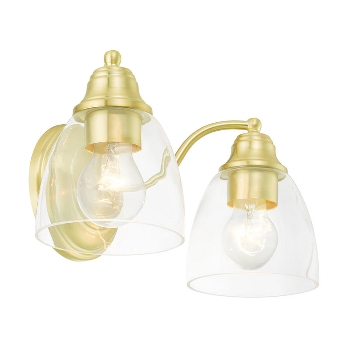 Two Light Vanity from the Montgomery collection in Satin Brass finish