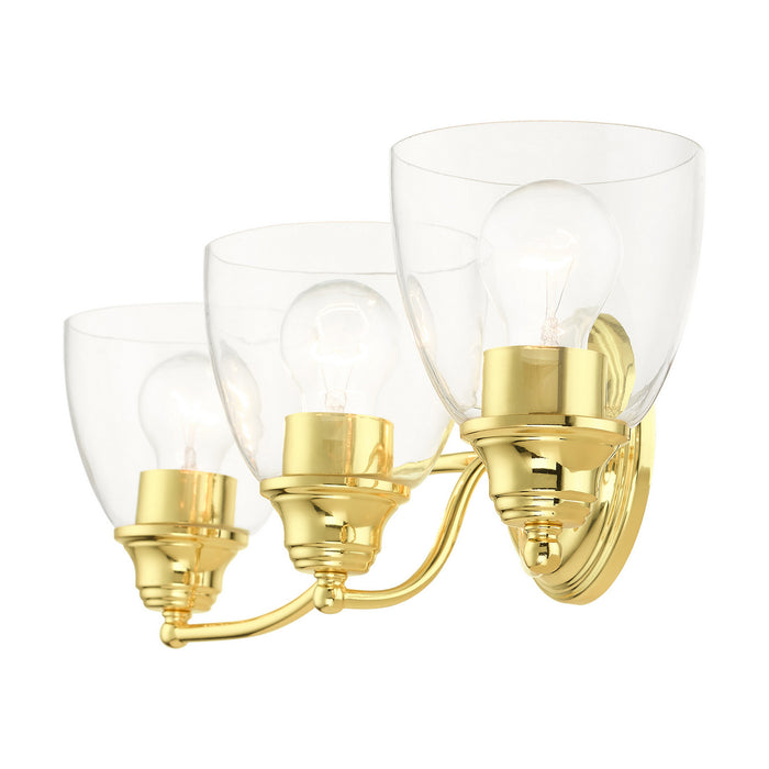 Three Light Vanity from the Montgomery collection in Polished Brass finish