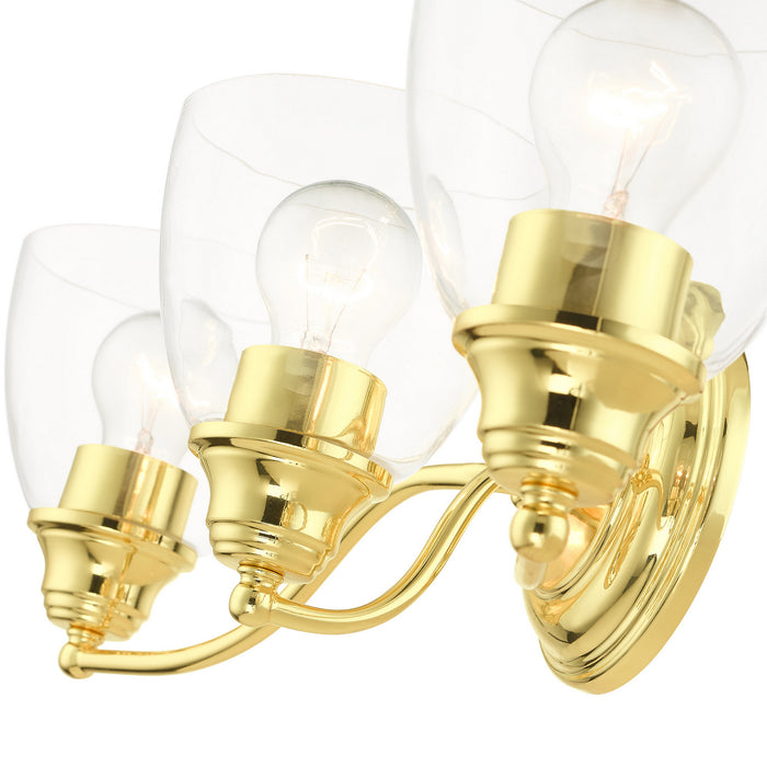 Three Light Vanity from the Montgomery collection in Polished Brass finish