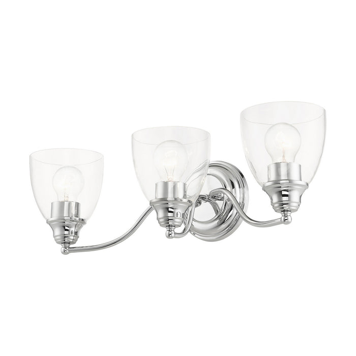 Three Light Vanity from the Montgomery collection in Polished Chrome finish