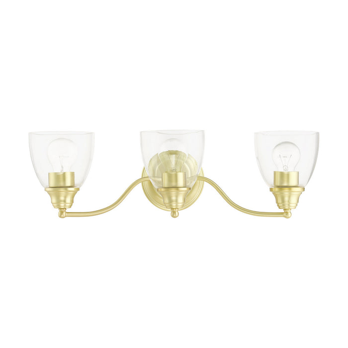 Three Light Vanity from the Montgomery collection in Satin Brass finish