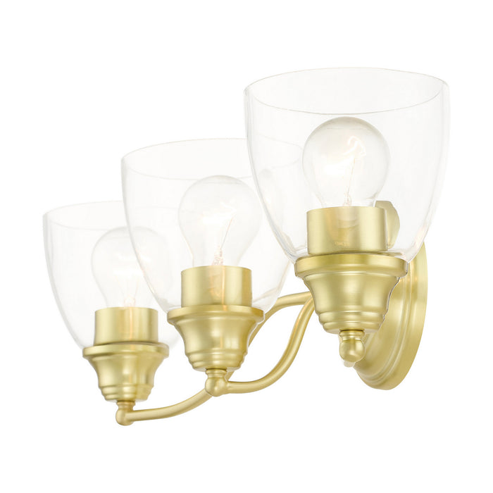 Three Light Vanity from the Montgomery collection in Satin Brass finish