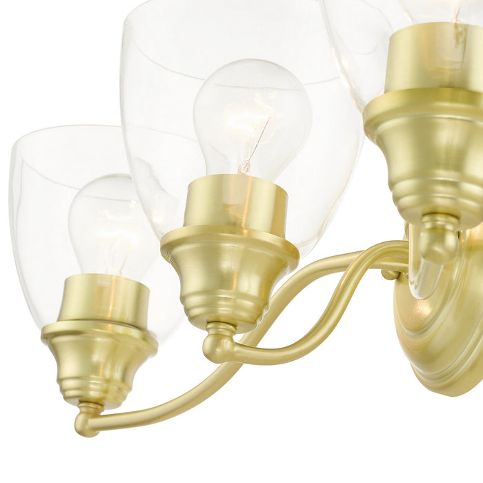 Three Light Vanity from the Montgomery collection in Satin Brass finish