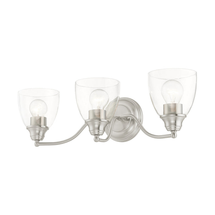 Three Light Vanity from the Montgomery collection in Brushed Nickel finish