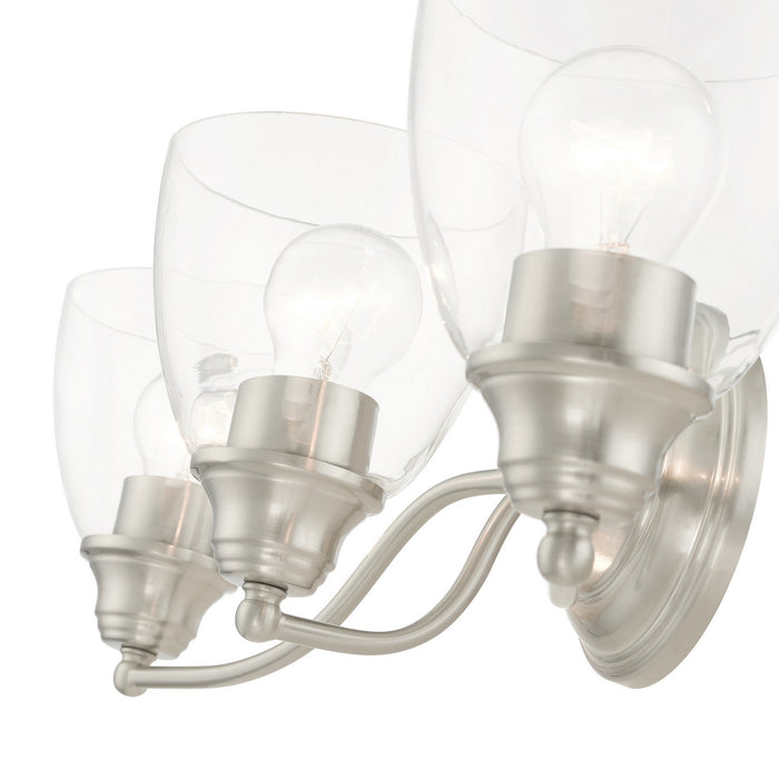 Three Light Vanity from the Montgomery collection in Brushed Nickel finish