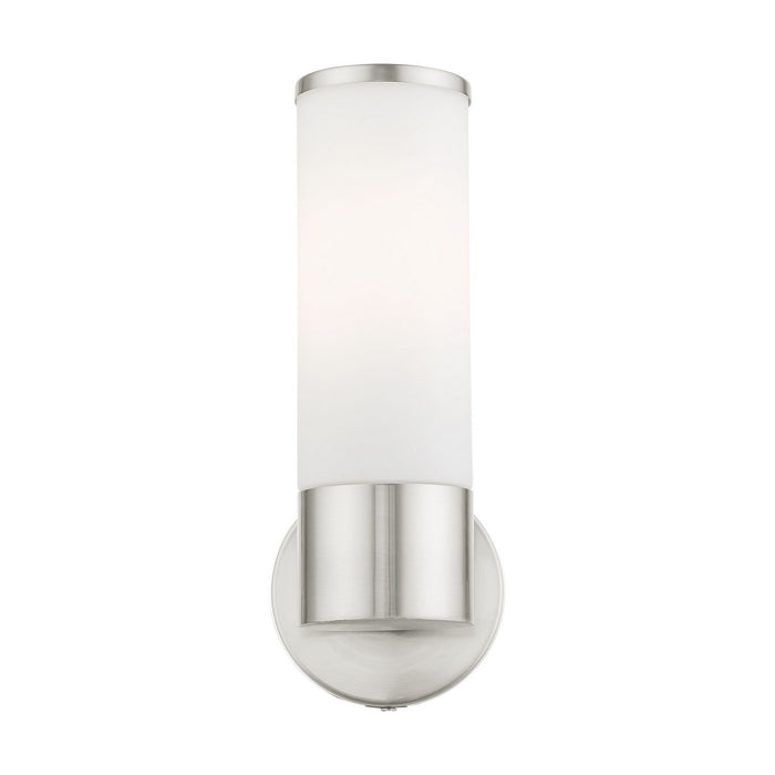 One Light Wall Sconce from the Lindale collection in Brushed Nickel finish
