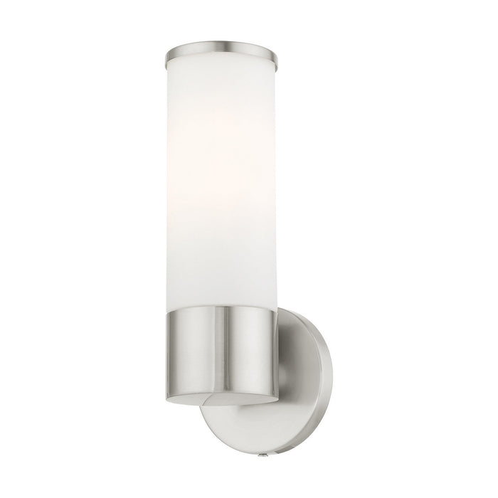 One Light Wall Sconce from the Lindale collection in Brushed Nickel finish