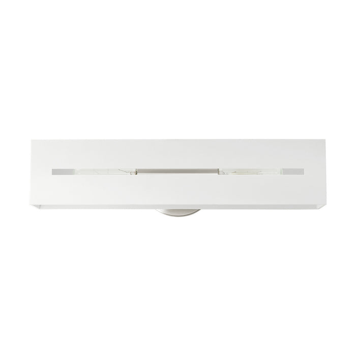 Two Light Vanity from the Soma collection in Textured White with Brushed Nickel finish