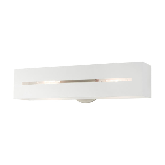 Two Light Vanity from the Soma collection in Textured White with Brushed Nickel finish