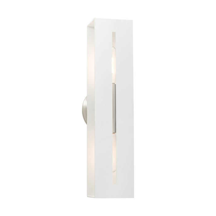 Two Light Vanity from the Soma collection in Textured White with Brushed Nickel finish