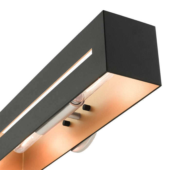 Two Light Vanity from the Soma collection in Textured Black with Brushed Nickel finish