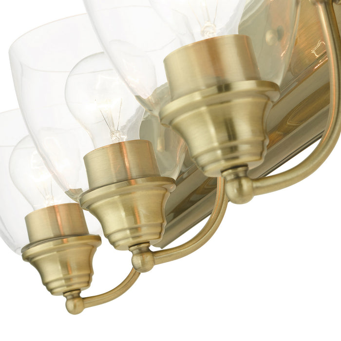 Three Light Vanity from the Birmingham collection in Antique Brass finish