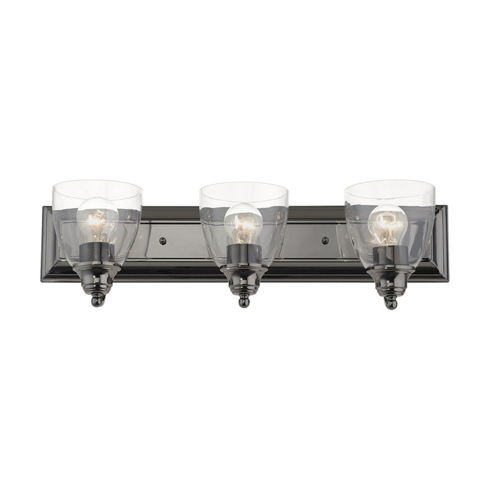 Three Light Vanity from the Birmingham collection in Black Chrome finish