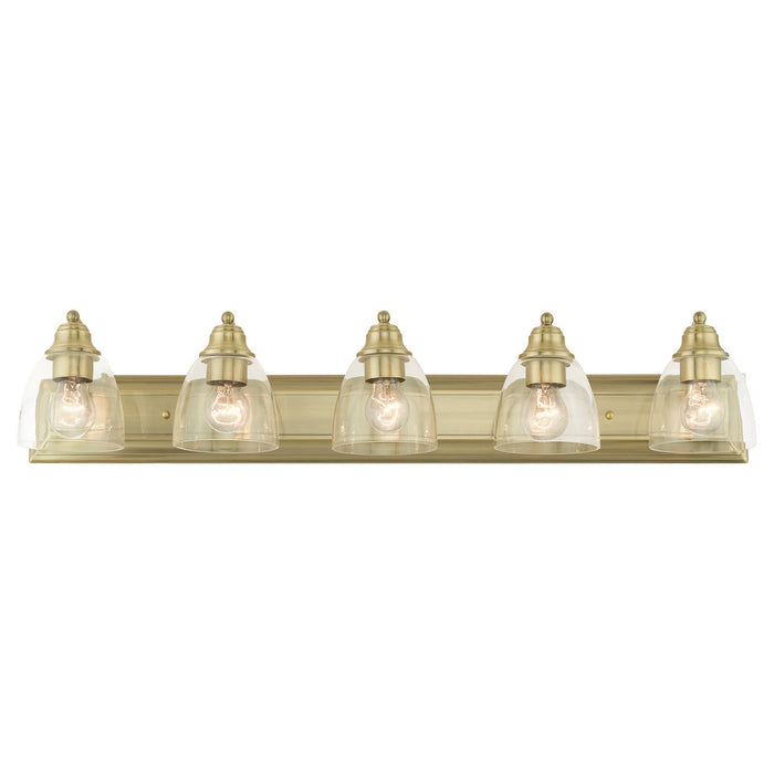 Five Light Vanity from the Birmingham collection in Antique Brass finish