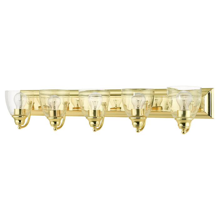 Five Light Vanity from the Birmingham collection in Polished Brass finish