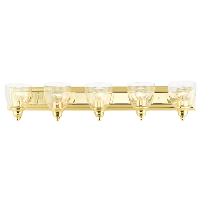 Five Light Vanity from the Birmingham collection in Polished Brass finish