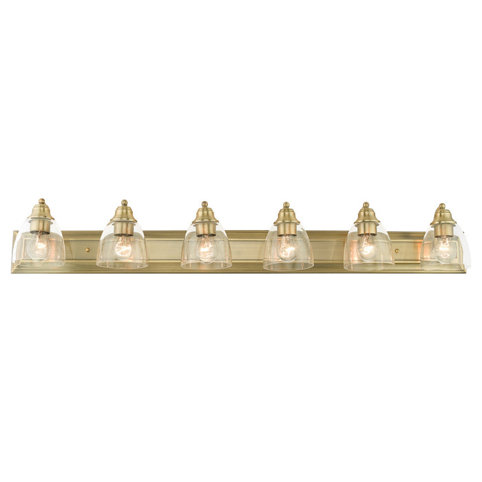 Six Light Vanity from the Birmingham collection in Antique Brass finish