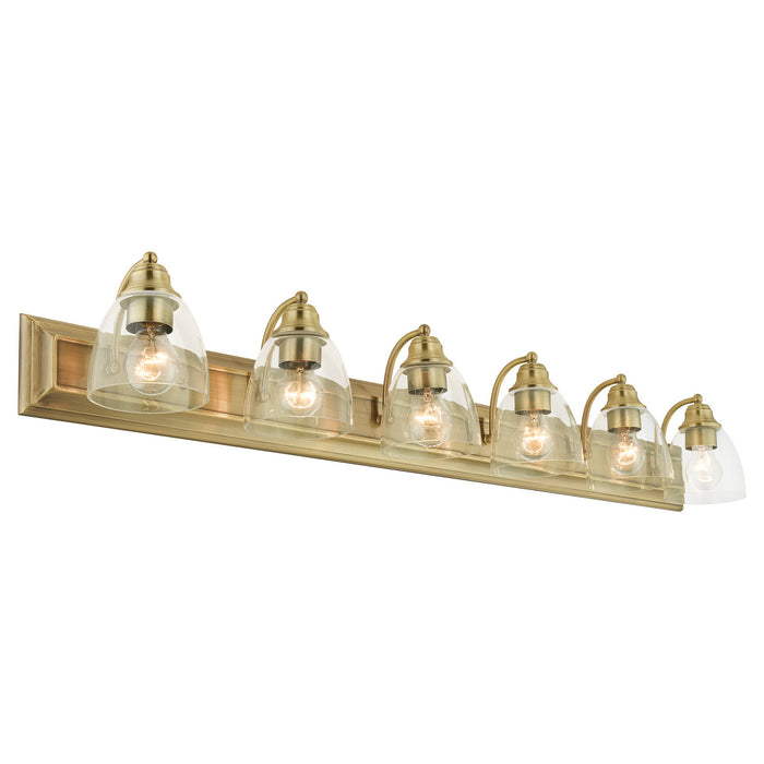 Six Light Vanity from the Birmingham collection in Antique Brass finish