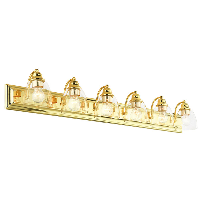 Six Light Vanity from the Birmingham collection in Polished Brass finish