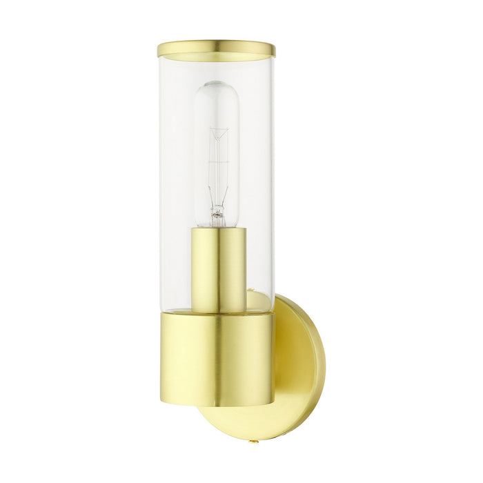 One Light Wall Sconce from the Bancroft collection in Satin Brass finish