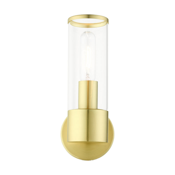 One Light Wall Sconce from the Bancroft collection in Satin Brass finish