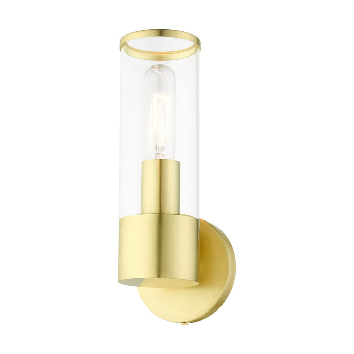 One Light Wall Sconce from the Bancroft collection in Satin Brass finish