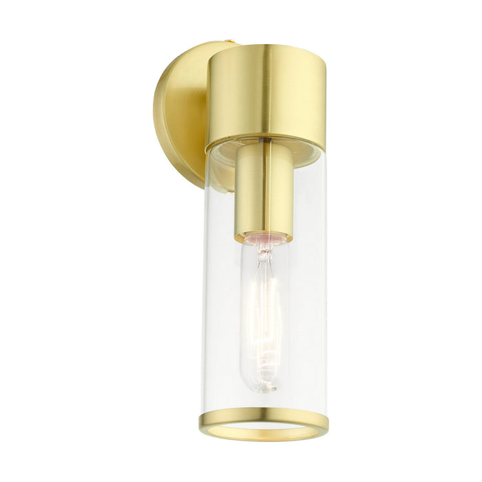 One Light Wall Sconce from the Bancroft collection in Satin Brass finish