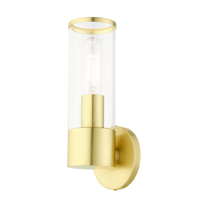 One Light Wall Sconce from the Bancroft collection in Satin Brass finish