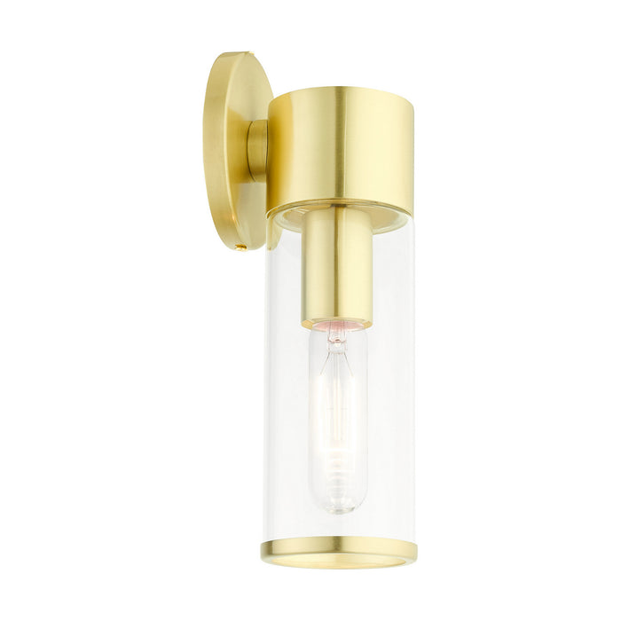One Light Wall Sconce from the Bancroft collection in Satin Brass finish